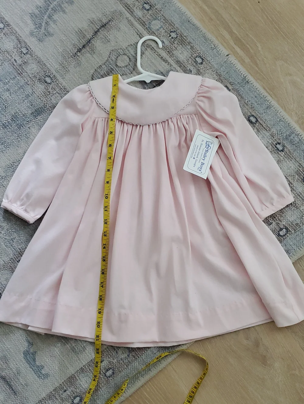 NWT The Bailey Boys Light Pink Long Sleeve Classic Collared Dress Sz24m